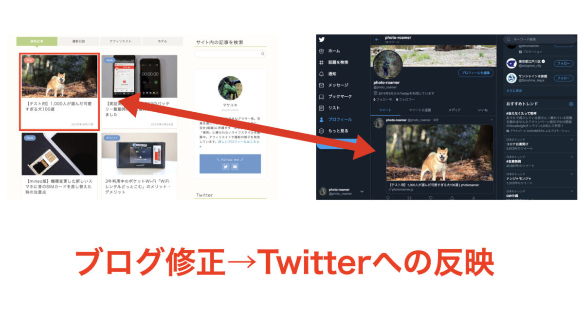 ブログ修正 Twitter反映