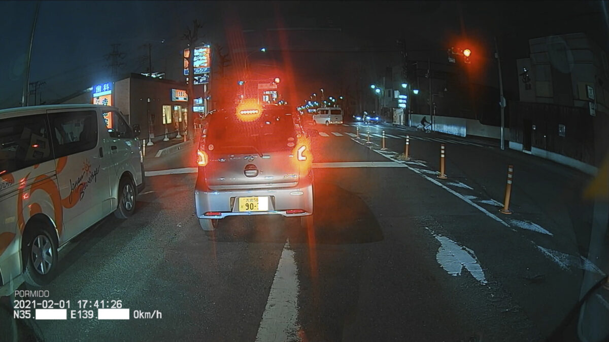 車 グッズ ドラレコ フロントカメラ映像 夜