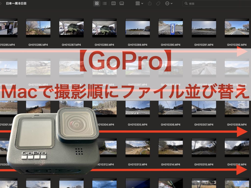 GoPro ファイル 並び替え