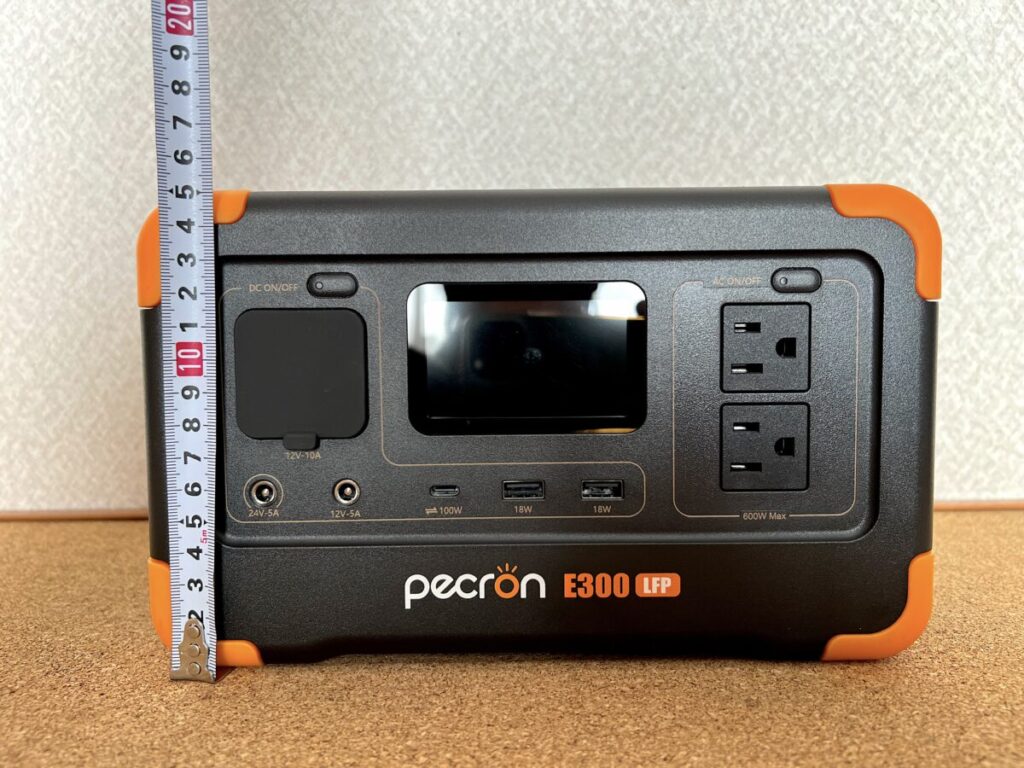 PECRON ポータブル電源 E300LFP サイズ 高さ