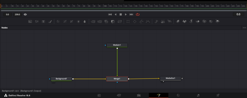 DaVinci Resolve 地図 動く線 fusion4