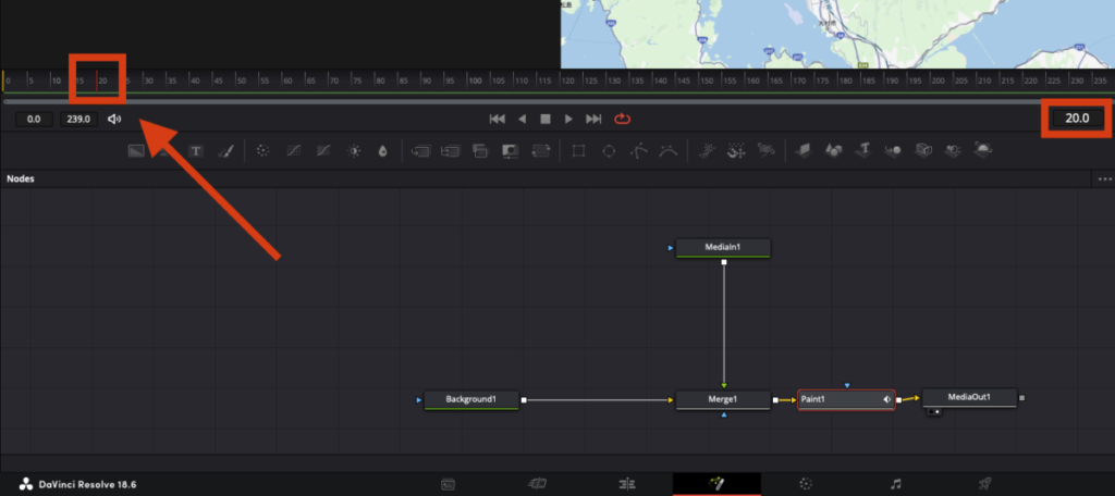 DaVinci Resolve 地図 動く線 fusion14