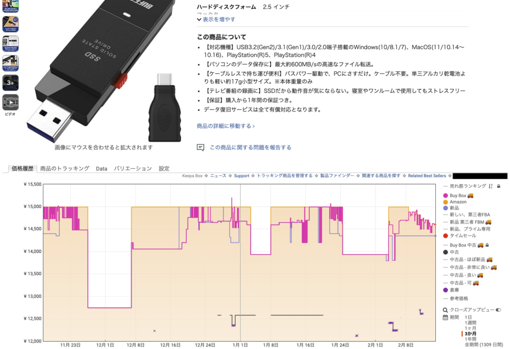 Amazon keepa 価格推移 自動表示