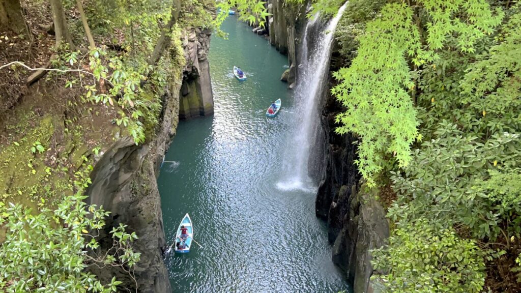 高千穂峡 渓谷 真名井の滝 貸ボート