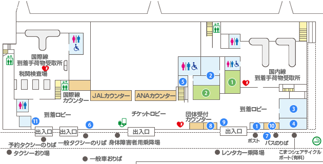 小松空港 空港建物1F フロアマップ