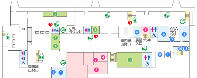 小松空港 空港建物2F フロアマップ