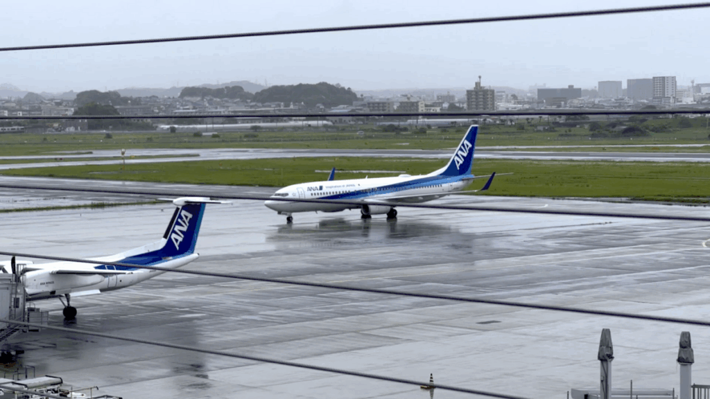 宮崎空港 展望デッキ 飛行機到着