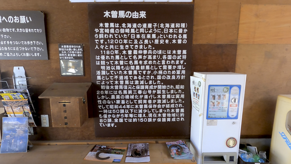 日本在来馬 木曽馬 木曽馬の里 厩舎内