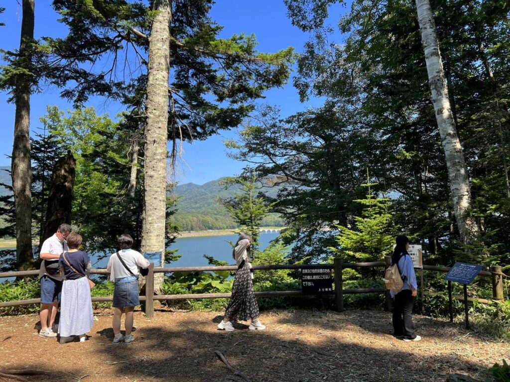 カミシホロホテル 周辺情報 タウシュベツ川橋梁 タウシュベツ川橋梁展望台 日中平日 人混み