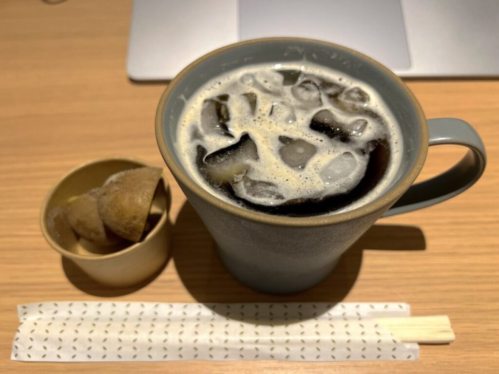 カミシホロホテル ラウンジ Welcome Potato コーヒー